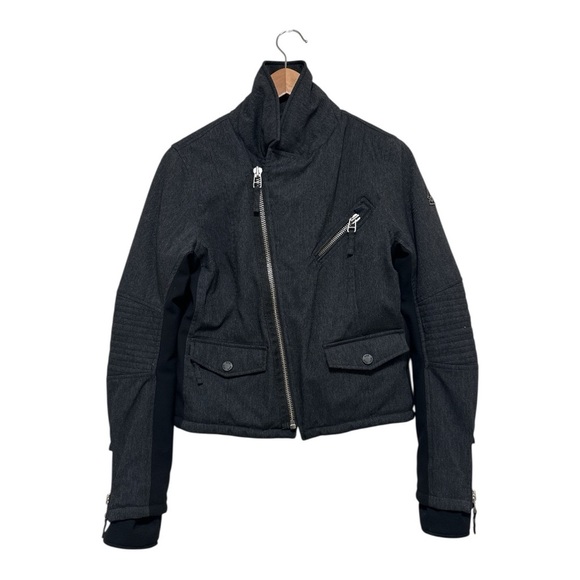 SOS Jackets & Blazers - SOS Black Snow Scandinavian Ski Jacket Women’s Asymmetrical Zip “Doll” Small